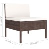 10-tlg. Garten-Lounge-Set mit Auflagen Poly Rattan Braun