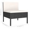 12-tlg. Garten-Lounge-Set mit Auflagen Poly Rattan Schwarz