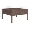 14-tlg. Garten-Lounge-Set mit Auflagen Poly Rattan Braun