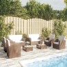 8-tlg. Garten-Lounge-Set mit Kissen Poly Rattan Braun