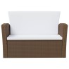 8-tlg. Garten-Lounge-Set mit Kissen Poly Rattan Braun