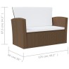 8-tlg. Garten-Lounge-Set mit Kissen Poly Rattan Braun