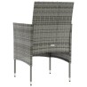 16-tlg. Garten-Lounge-Set mit Auflagen Poly Rattan Grau