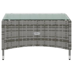 16-tlg. Garten-Lounge-Set mit Auflagen Poly Rattan Grau