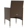 8-tlg. Garten-Lounge-Set mit Auflagen Poly Rattan Braun