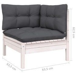 2-Sitzer-Gartensofa mit Anthrazit Kissen Massivholz Kiefer