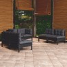 6-tlg. Garten-Lounge-Set mit Kissen Kiefer Massivholz