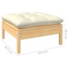 5-tlg. Garten-Lounge-Set mit Creme Kissen Kiefer Massivholz