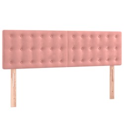 Boxspringbett mit Matratze Rosa 140x200 cm Samt