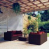 5-tlg. Garten-Lounge-Set mit Kissen Poly Rattan Braun