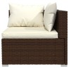 4-tlg. Garten-Lounge-Set mit Kissen Poly Rattan Braun