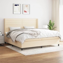 Boxspringbett mit Matratze Creme 200x200 cm Stoff