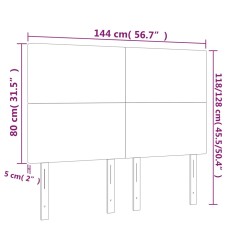 Kopfteile 4 Stk. Hellgrau 72x5x78/88 cm Samt