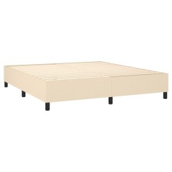 Boxspringbett mit Matratze Creme 160x200 cm Stoff