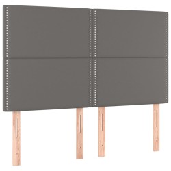 Kopfteile 4 Stk. Grau 72x5x78/88 cm Kunstleder