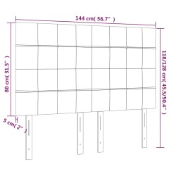 Kopfteile 4 Stk. Dunkelgrau 72x5x78/88 cm Samt