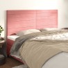 Kopfteile 4 Stk. Rosa 90x5x78/88 cm Samt