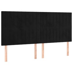 Kopfteile 4 Stk. Schwarz 100x5x78/88 cm Samt