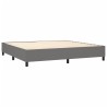 Boxspringbett mit Matratze Dunkelgrau 200x200 cm Stoff