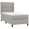 Boxspringbett mit Matratze Hellgrau 80x200 cm Stoff