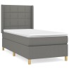 Boxspringbett mit Matratze Dunkelgrau 90x190 cm Stoff