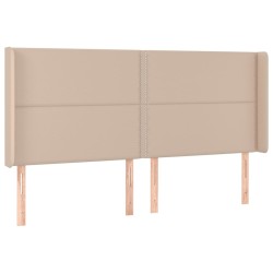 Kopfteil mit Ohren Cappuccino-Braun 163x16x118/128cm Kunstleder