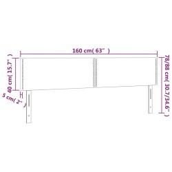 LED Kopfteil Dunkelbraun 160x5x78/88 cm Stoff