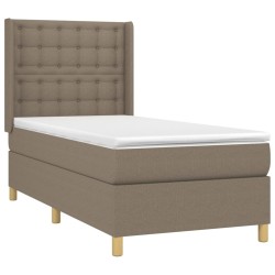 Boxspringbett mit Matratze Taupe 90x200 cm Stoff