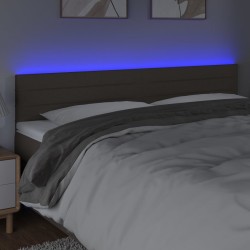 LED Kopfteil Taupe 180x5x78/88 cm Stoff