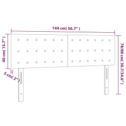 LED Kopfteil Schwarz 144x5x78/88 cm Samt