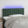 LED Kopfteil Dunkelgrün 100x5x78/88 cm Samt