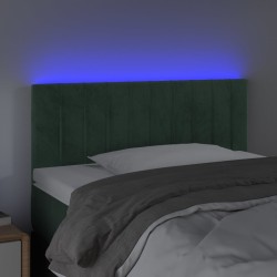 LED Kopfteil Dunkelgrün 100x5x78/88 cm Samt