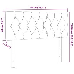 LED Kopfteil Hellgrau 100x7x78/88 cm Samt