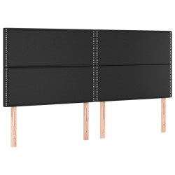 LED Kopfteil Schwarz 180x5x118/128 cm Kunstleder