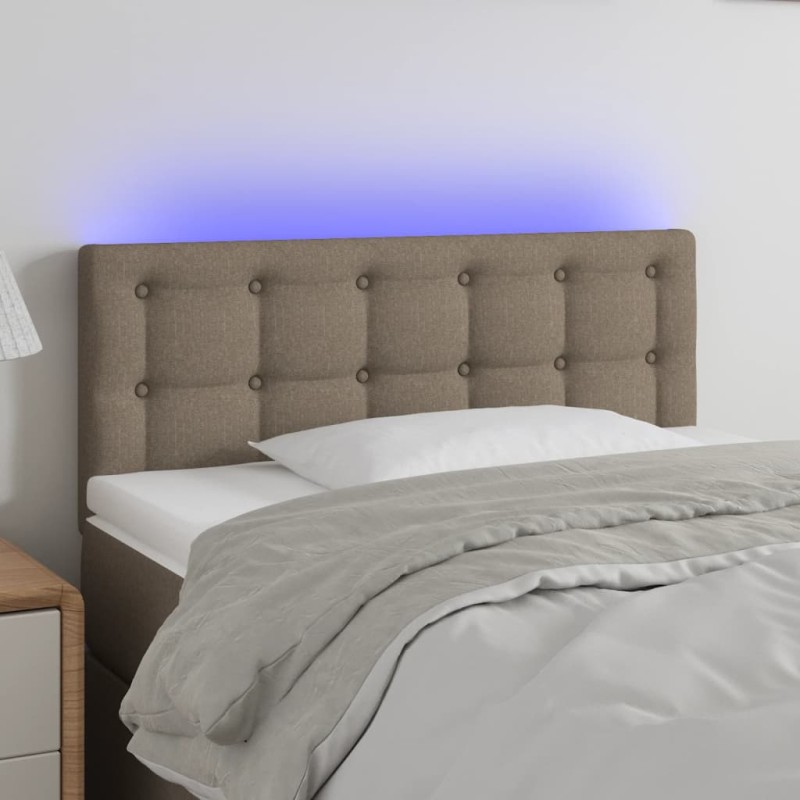 LED Kopfteil Taupe 100x5x78/88 cm Stoff