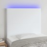 LED Kopfteil Weiß 80x5x118/128 cm Kunstleder