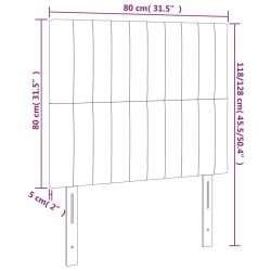 LED Kopfteil Creme 80x5x118/128 cm Stoff