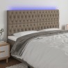 LED Kopfteil Taupe 200x7x118/128 cm Stoff