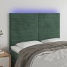 LED Kopfteil Dunkelgrün 144x5x118/128 cm Samt