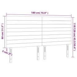 LED Kopfteil Rosa 180x5x118/128 cm Samt