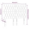 LED Kopfteil Dunkelgrau 160x7x118/128 cm Stoff