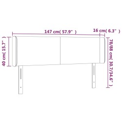 LED Kopfteil Grau 147x16x78/88 cm Kunstleder