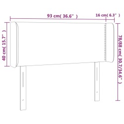 LED Kopfteil Schwarz 93x16x78/88 cm Samt