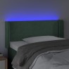 LED Kopfteil Dunkelgrün 83x16x78/88 cm Samt