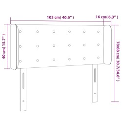 LED Kopfteil Schwarz 103x16x78/88 cm Samt