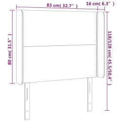 LED Kopfteil Taupe 83x16x118/128 cm Stoff