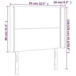 LED Kopfteil Rosa 83x16x118/128 cm Samt