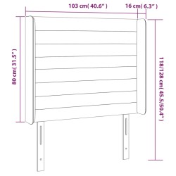 LED Kopfteil Dunkelgrau 103x16x118/128 cm Stoff