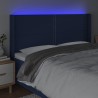 LED Kopfteil Blau 163x16x118/128 cm Stoff