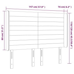 LED Kopfteil Rosa 147x16x118/128 cm Samt